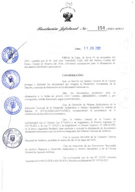 Resolución Jefatural N° 154-2002/AGN/J