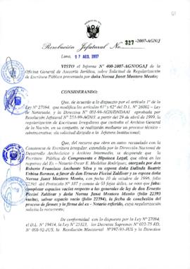 Resolución Jefatural N° 327-2007-AGN/J