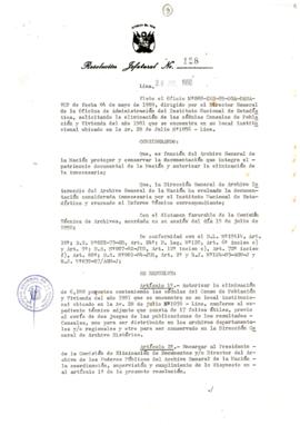 Resolución Jefatural N° 128-1990/AGN/J