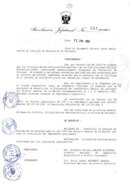 Resolución Jefatural N° 097-1997/AGN/J
