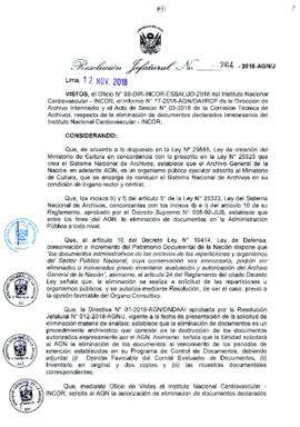 Resolución Jefatural N° 264-2018-AGN/J
