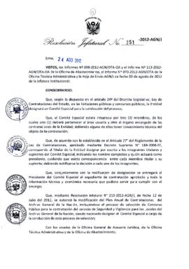 Resolución Jefatural N° 251-2012-AGN/J