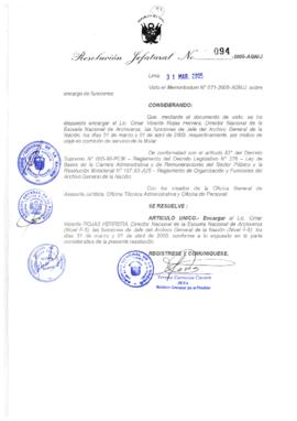 Resolución Jefatural N° 094-2005-AGN/J
