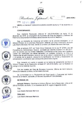 Resolución Jefatural N° 335-2018-AGN/J