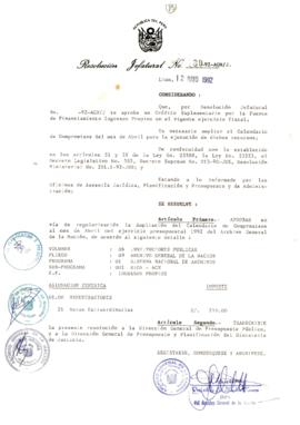 Resolución Jefatural N° 080-1992/AGN/J