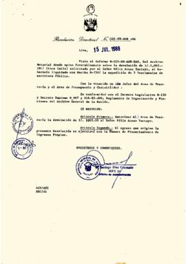 Resolución Directoral N° 048-88-AGN/OA