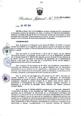 Resolución Jefatural N° 334-2014-AGN/J