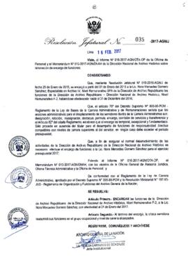 Resolución Jefatural N° 035-2017-AGN/J