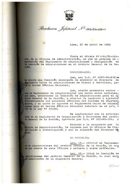 Resolución Jefatural N° 049-1982/AGN/J