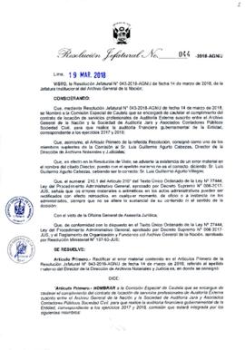 Resolución Jefatural N° 044-2018-AGN/J