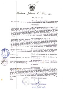 Resolución Jefatural N° 291-1991/AGN/J