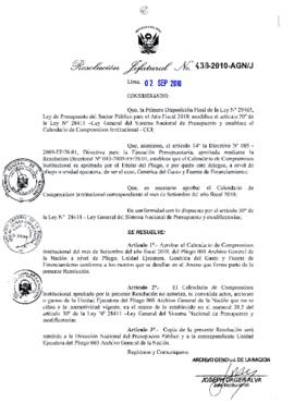 Resolución Jefatural N° 430-2010-AGN/J
