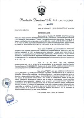 Resolución Directoral N° 018-2015-AGN/OTA