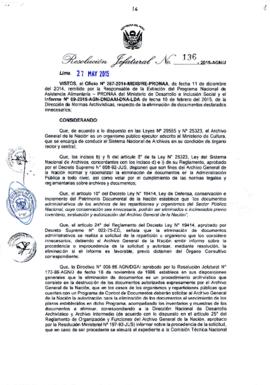Resolución Jefatural N° 136-2015-AGN/J