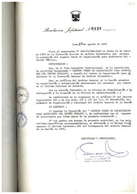 Resolución Jefatural N° 138-1983/AGN/J