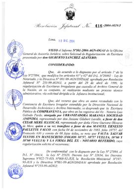 Resolución Jefatural N° 416-2004-AGN/J