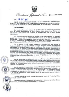 Resolución Jefatural N° 212-2017-AGN/J
