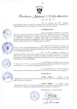 Resolución Jefatural N° 195-2000/AGN/J