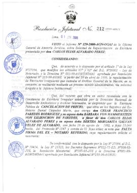 Resolución Jefatural N° 212-2000/AGN/J