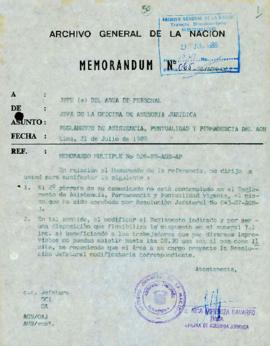 MEMORANDUM 065-88-AGN/JOAJ