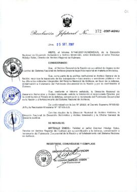 Resolución Jefatural N° 372-2007-AGN/J