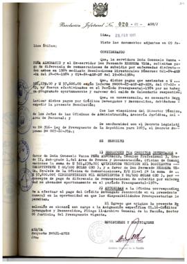 Resolución Jefatural N° 020-1985/AGN/J