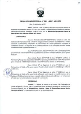 Resolución Directoral N° 061-2017-AGN/OTA