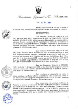 Resolución Jefatural N° 529-2007-AGN/J