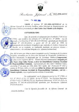 Resolución Jefatural N° 260-2006-AGN/J