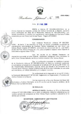 Resolución Jefatural N° 101-2009-AGN/J
