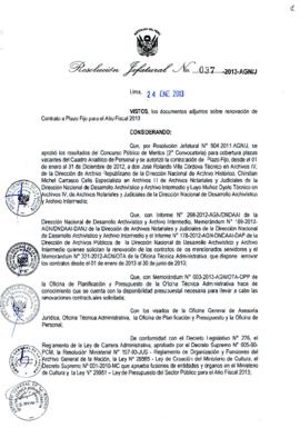 Resolución Jefatural N° 037-2013-AGN/J