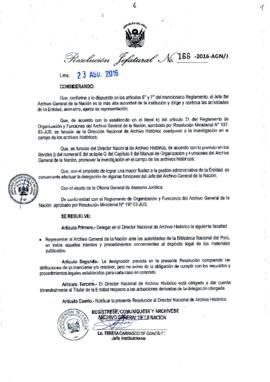Resolución Jefatural N° 166-2016-AGN/J