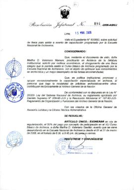 Resolución Jefatural N° 084-2006-AGN/J