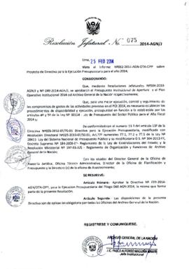 Resolución Jefatural N° 075-2014-AGN/J