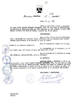 Resolución Jefatural N° 104-1990/AGN/J