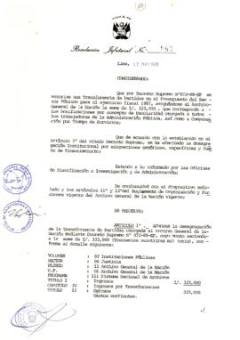 Resolución Jefatural N° 063-1988/AGN/J