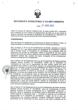 Resolución Directoral N° 060-2011-AGN/OTA
