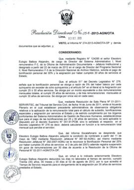 Resolución Directoral N° 056-2013-AGN/OTA
