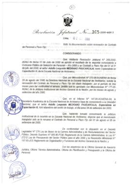 Resolución Jefatural N° 365-2000/AGN/J