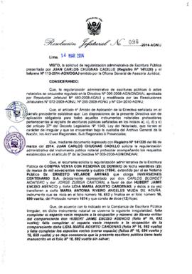 Resolución Jefatural N° 096-2014-AGN/J
