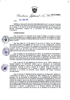 Resolución Jefatural N° 040-2014-AGN/J