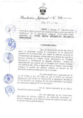 Resolución Jefatural N° 213-2000/AGN/J