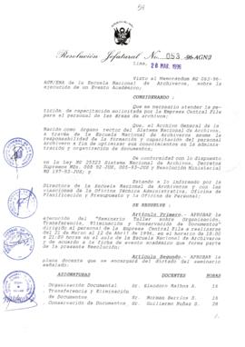 Resolución Jefatural N° 053-1996/AGN/J