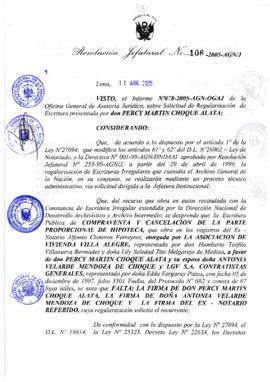 Resolución Jefatural N° 106-2005-AGN/J