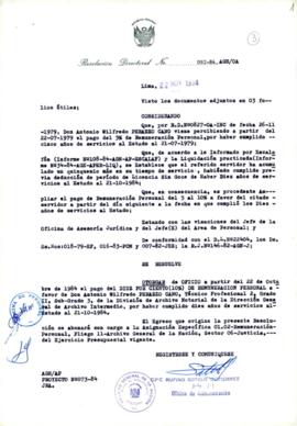 Resolución Directoral N° 92-84-AGN/OA