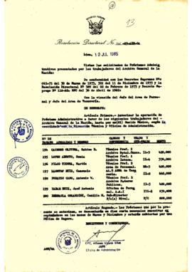 Resolución Directoral N° 60-85-AGN/OA