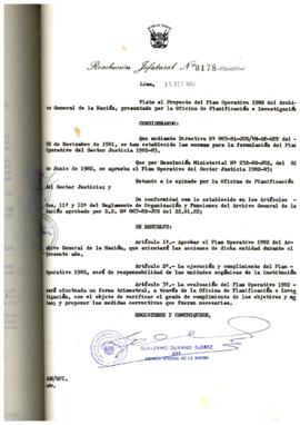 Resolución Jefatural N° 178-1982/AGN/J