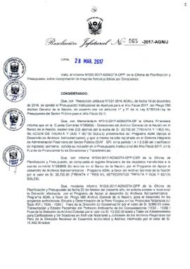Resolución Jefatural N° 065-2017-AGN/J