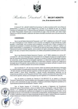 Resolución Directoral N° 066-2017-AGN/OTA