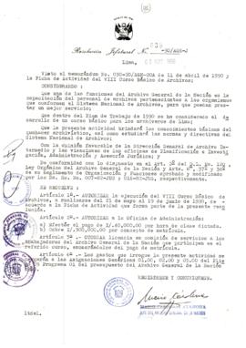 Resolución Jefatural N° 038-1990/AGN/J